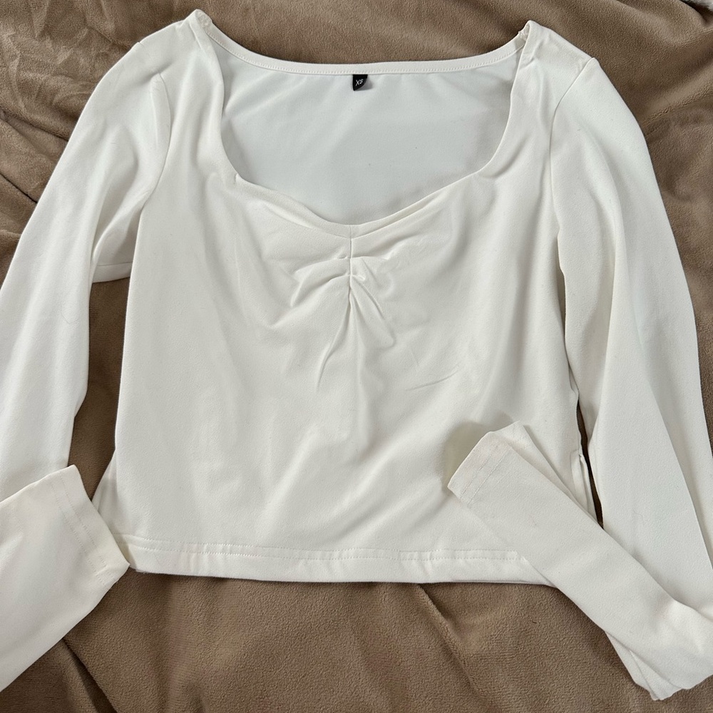 Edikted Cream Long Sleeve Blouse